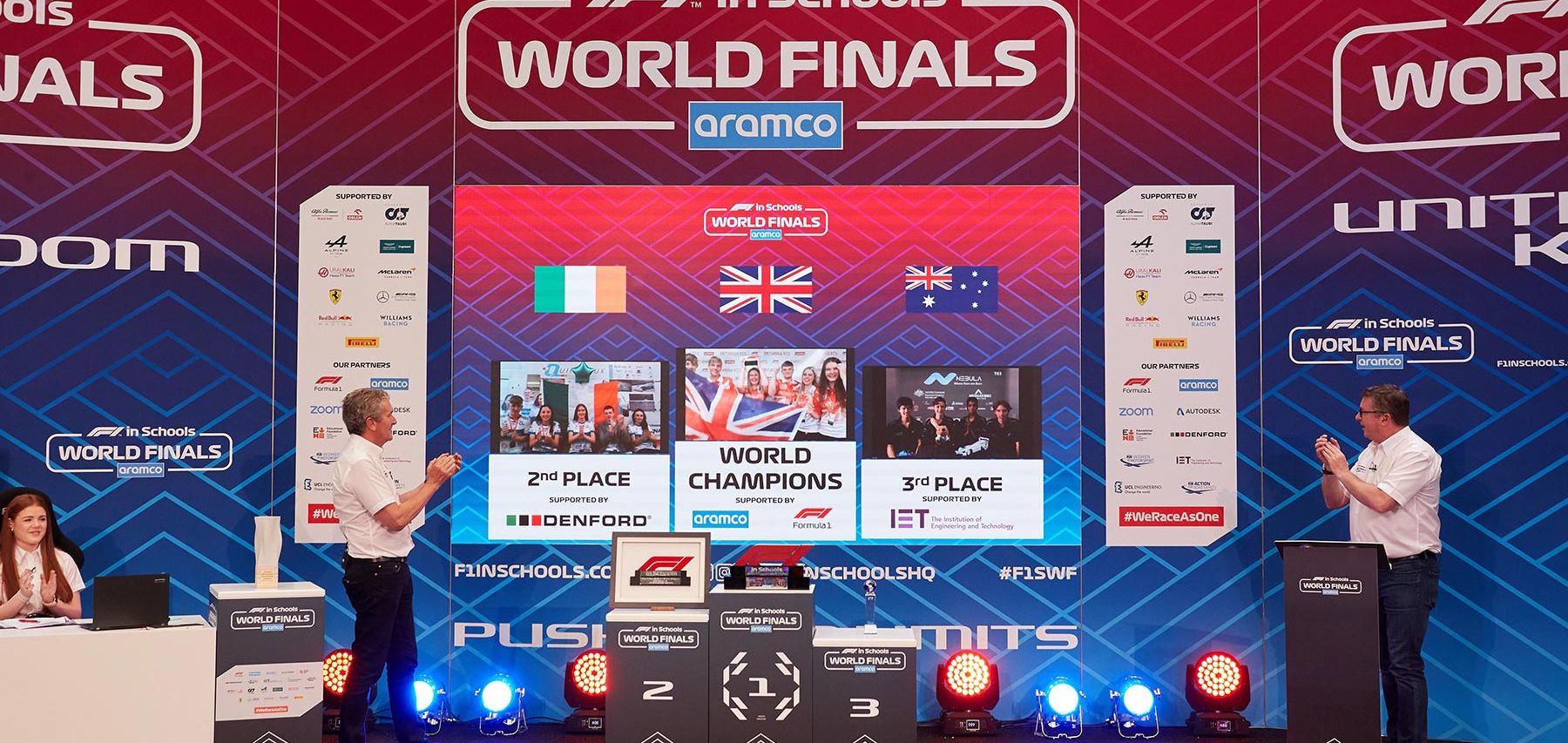 2020 F1 in Schools World Finals podium.